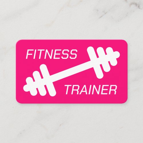 Fitness trainer gym coach modern neon pink business card