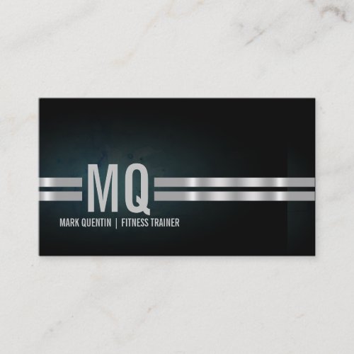 Fitness Trainer Gym Monogram Business Card