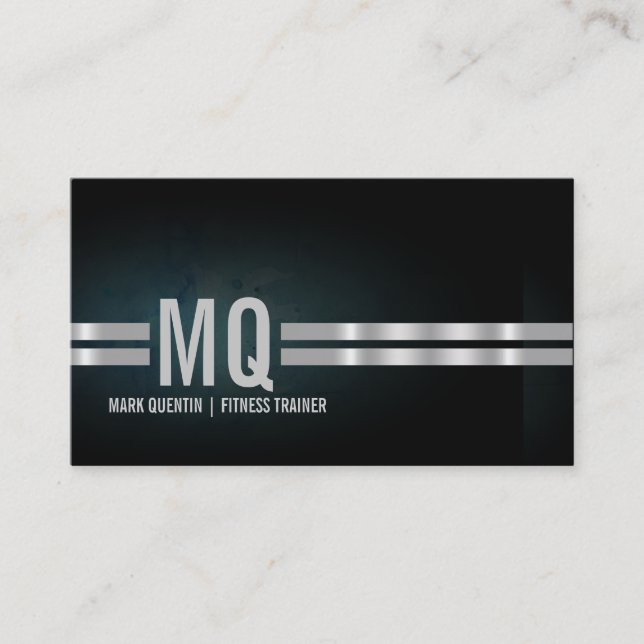 Fitness Trainer Gym Monogram Business Card (Front)