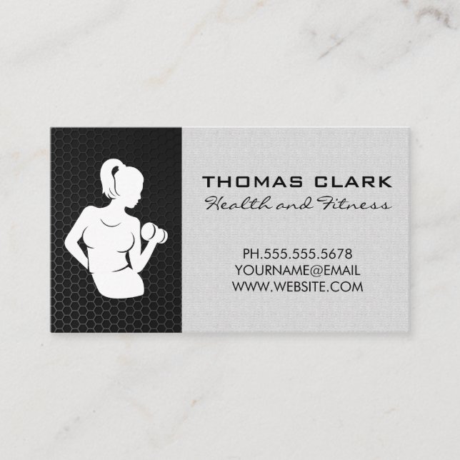 Fitness Trainer Logo Business Card (Front)