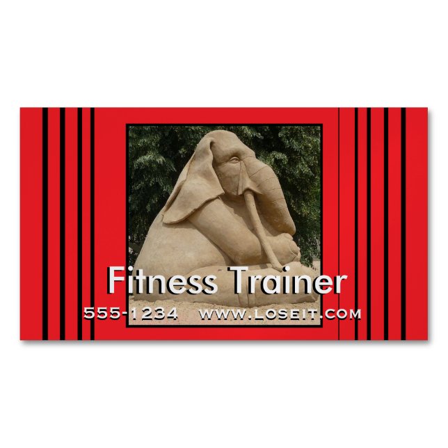 Fitness trainer magnetic business card (Front)