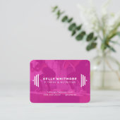 Fitness trainer modern bright pink photo business card (Standing Front)