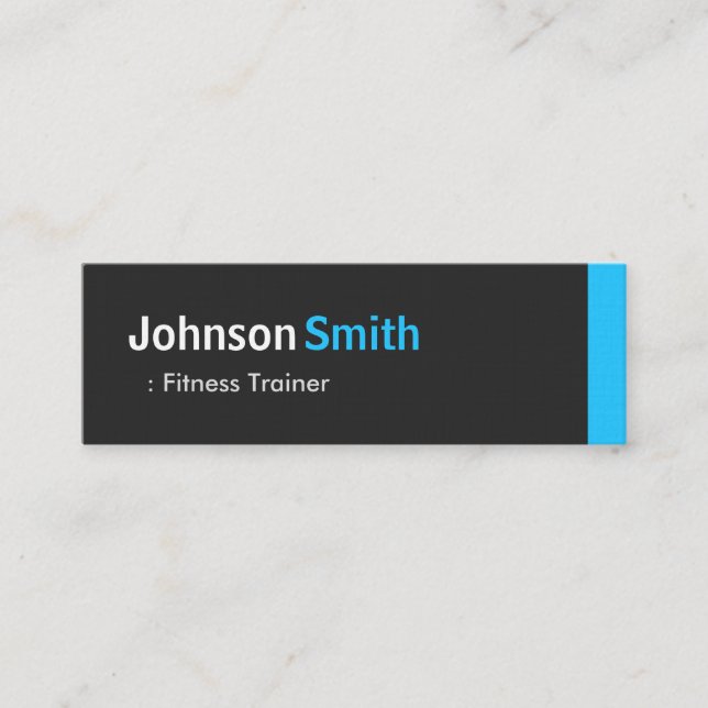 Fitness Trainer - Personal Aqua Blue Mini Mini Business Card (Front)