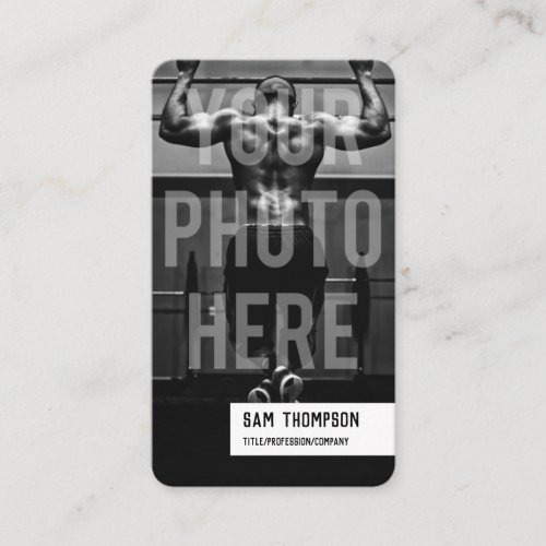 Fitness Trainer Photo  Logo Social Media Icons Business Card