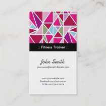 Fitness Trainer Pink Abstract Geometry Business Card