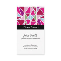 Fitness Trainer Pink Abstract Geometry Business Card