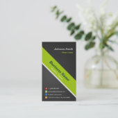 Fitness Trainer - Premium Black and Green Business Card (Standing Front)
