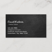 Fitness Trainer Professional Dark Business Card (Back)