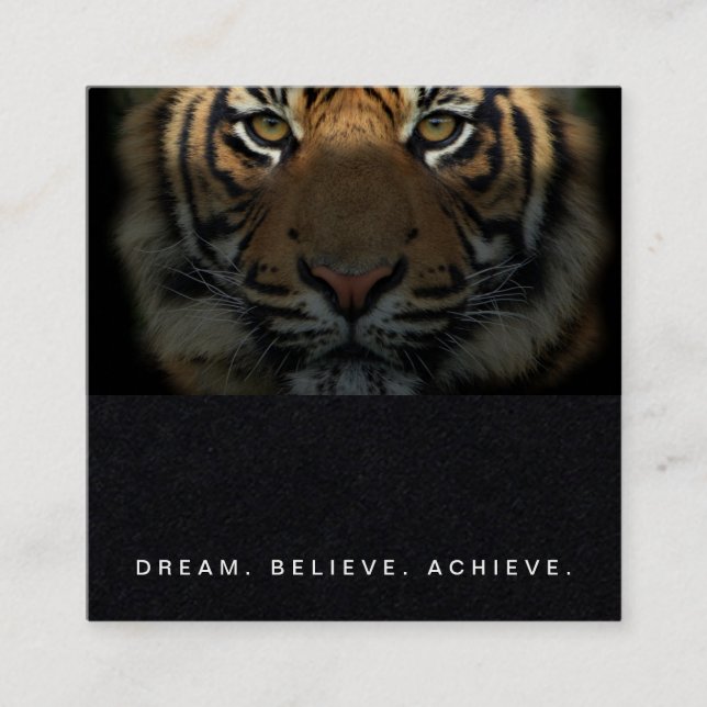 Fitness Trainer Professional Premium Black Square Business Card (Front)