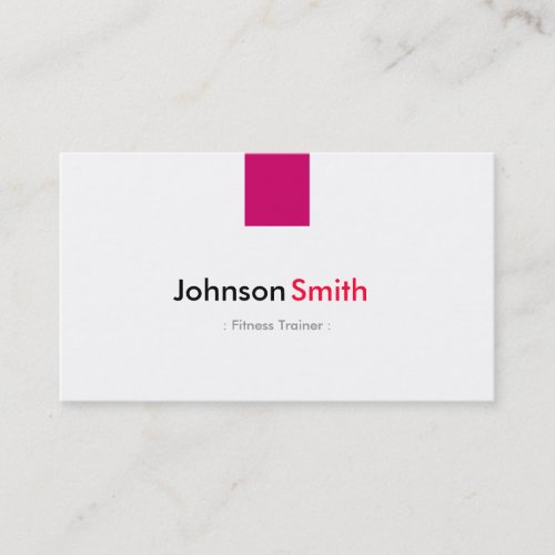 Fitness Trainer _ Simple Rose Pink Business Card