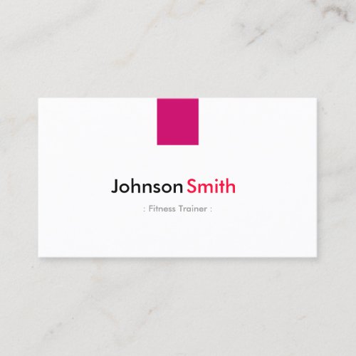 Fitness Trainer - Simple Rose Pink Business Card