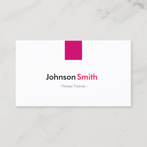 Customizable Fitness Trainer - Simple Rose Pink Business Card