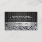 Fitness Trainer - Wood and Metal Look Business Card (Back)