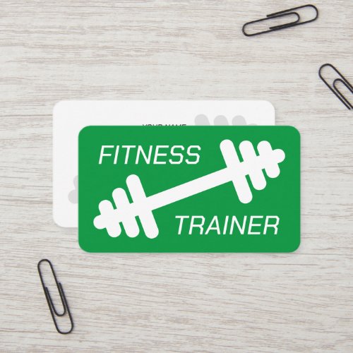 Fitness training gym coaching modern green business card