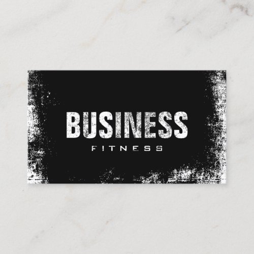 Fitness Training Professional Dark Grunge Business Card