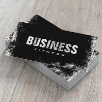 Fitness Training Professional Dark Grunge Business Card