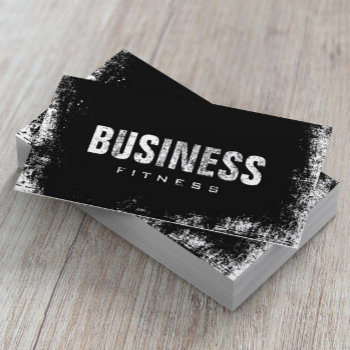 Fitness Training Professional Dark Grunge Business Card by cardfactory at Zazzle
