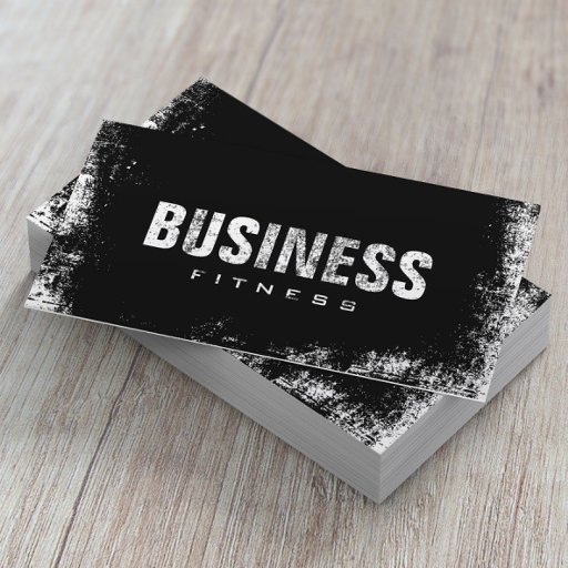 Customizable Fitness Training Professional Dark Grunge Business Card