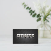 Fitness Training Professional Steel & Metal Business Card (Standing Front)