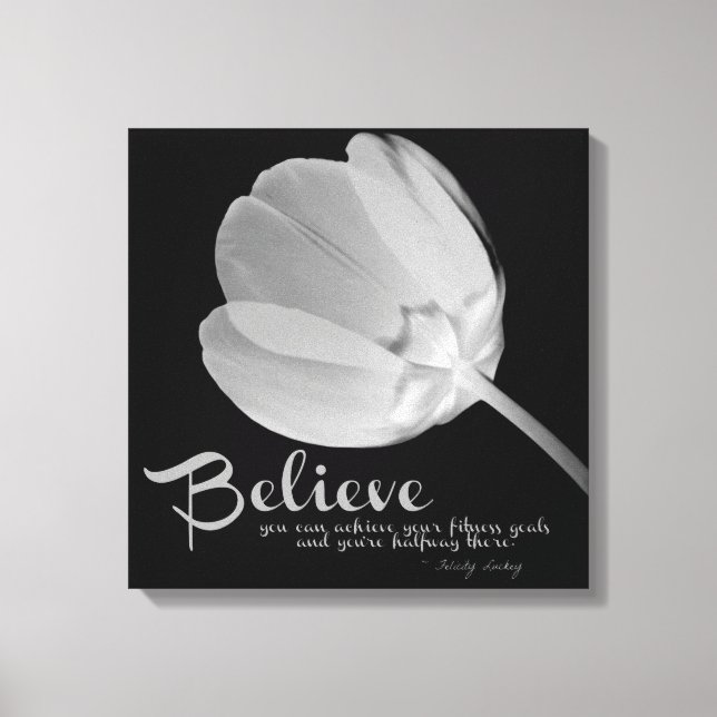 Fitness Tulip White Believe Canvas (Front)