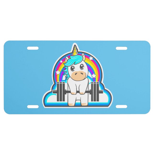 Fitness Unicorn License Plate (Front)