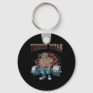 Fitness Walrus Doing Deadlift Workout Training Gym Keychain