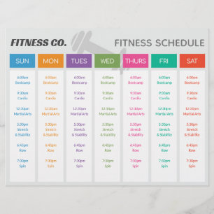 Fitness Weekly Schedule Flyer Template
