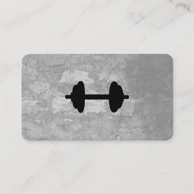 Fitness Weight Gray Texture Business Card (Front)