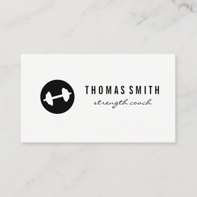 Fitness Weight Minimalist Business Card (Front)