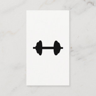 Fitness Weight Simple Black and White Business Card