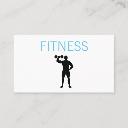 Fitness Weight Simple Black and White Business Card
