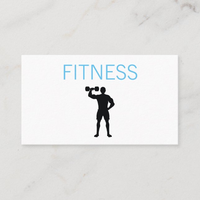 Fitness Weight Simple Black and White Business Card (Front)