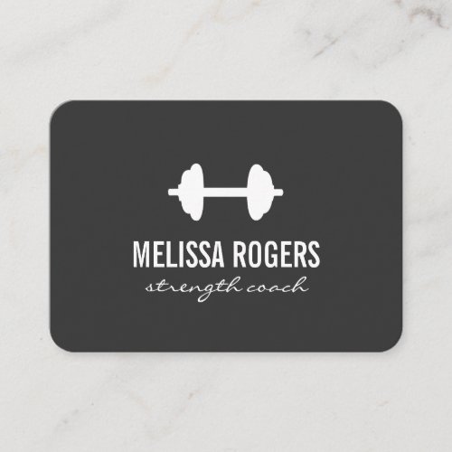 Fitness Weight Simple Gray Business Card