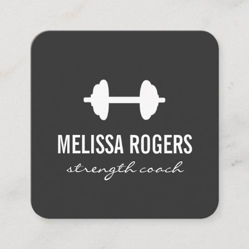 Fitness Weight Simple Gray Square Business Card