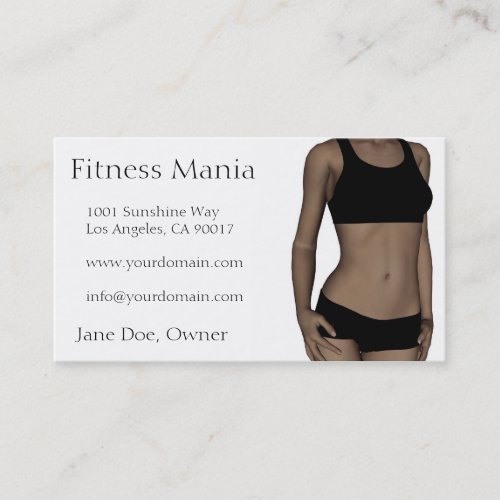 Fitness White Business Card Templates