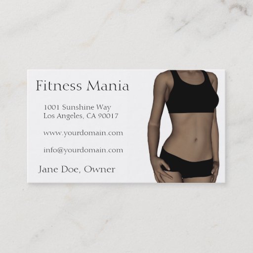 Customizable Fitness White Business Card Templates