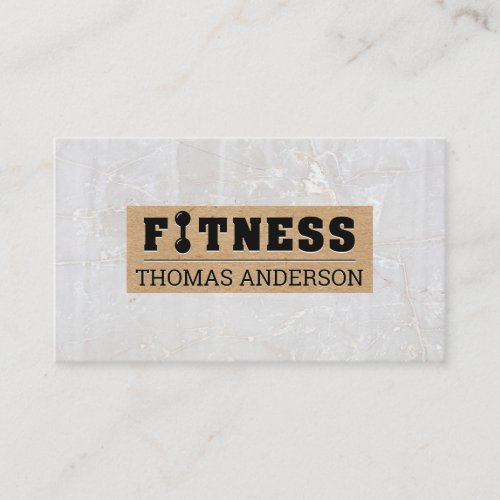 Fitness  White Marble Business Card