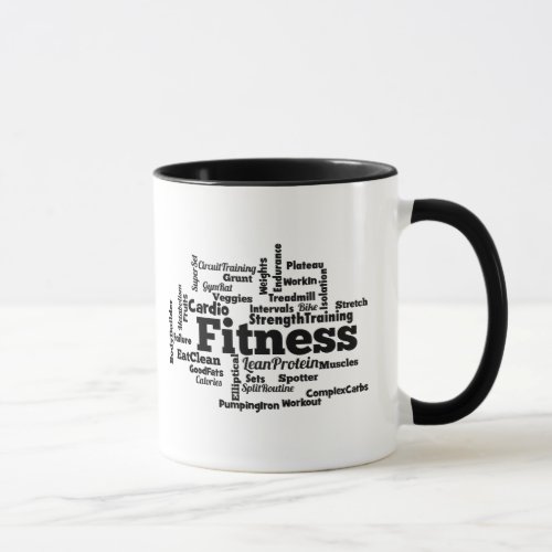 Fitness Word Cloud Mug