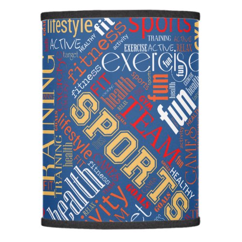 Fitness Word Cloud RedWhite ID284 Lamp Shade