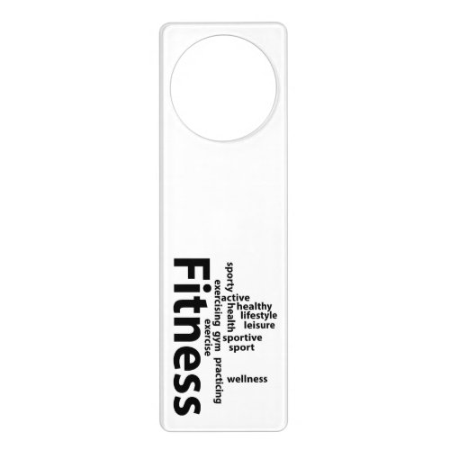 Fitness words door hanger