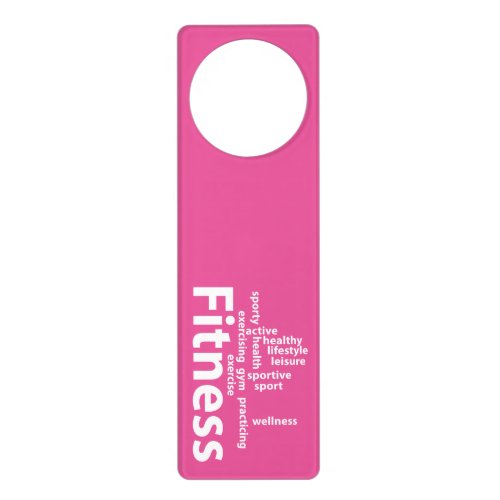 Fitness words door hanger