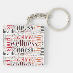 Fitness words keychain