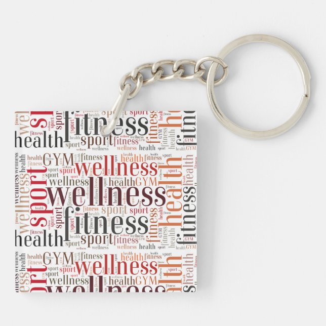 Fitness words keychain (Back)
