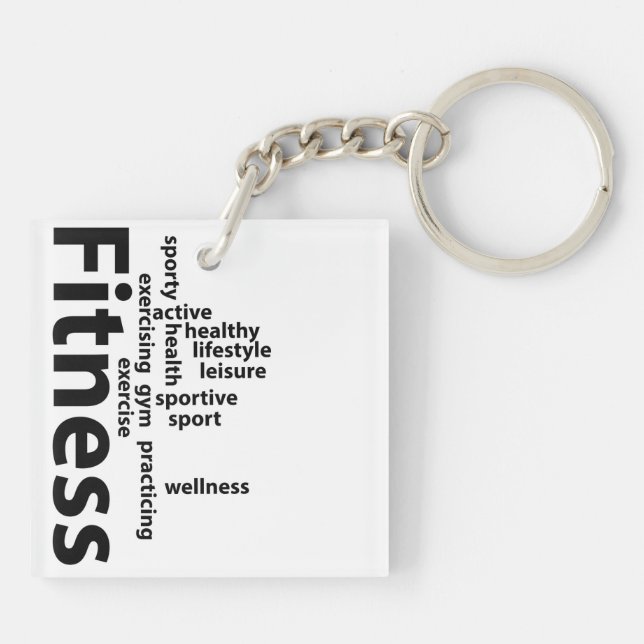 Fitness words keychain (Back)