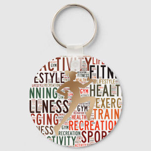 Fitness words keychain
