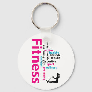 Fitness words keychain