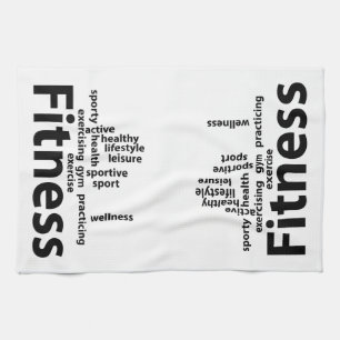 Fitness words kitchen towel