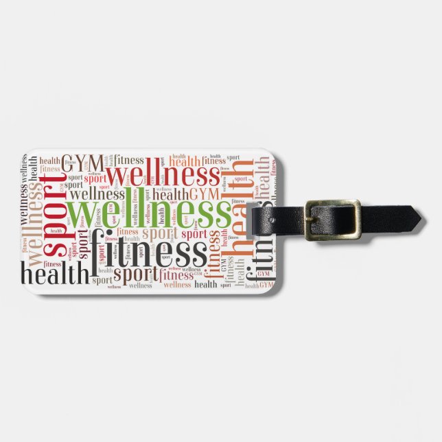 Fitness words luggage tag (Front Horizontal)
