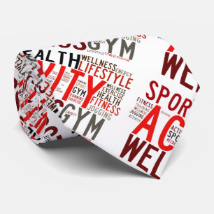 Fitness words neck tie