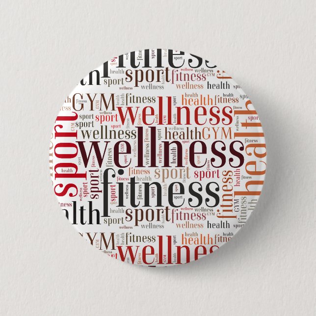 Fitness words pinback button (Front)
